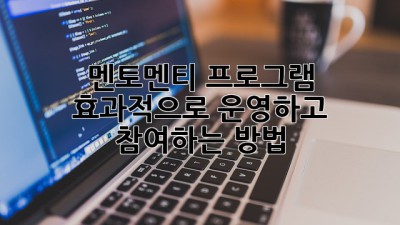 멘토-멘티 프로그램 효과적으로 운영하고 참여하는 방법